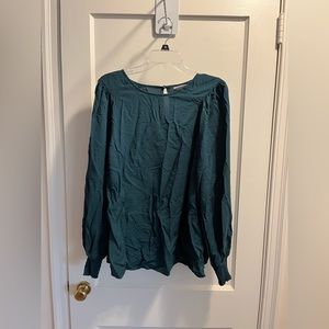 Teal long sleeve blouse